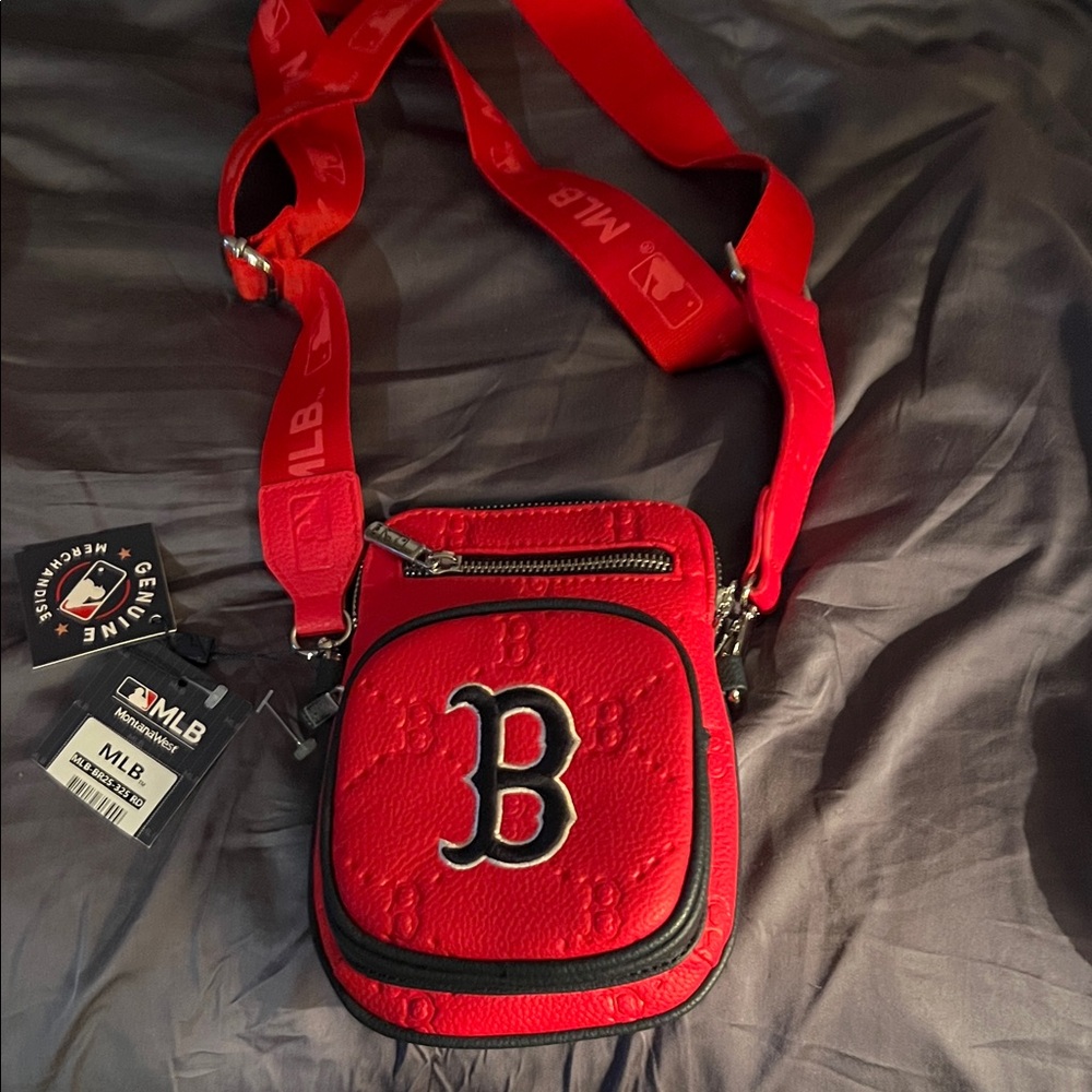 MLB Red Crossbody Bag with Black Trim